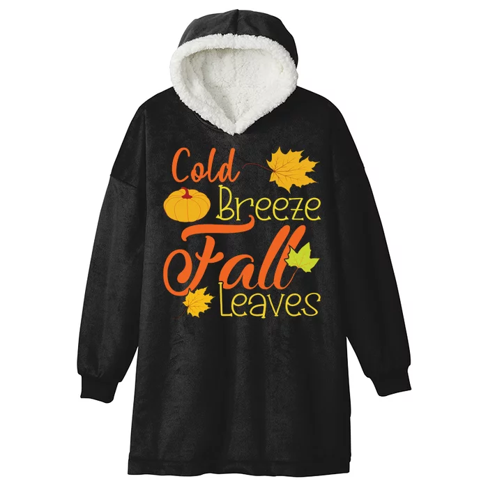 Cold Breeze Fall Leaves Hooded Wearable Blanket