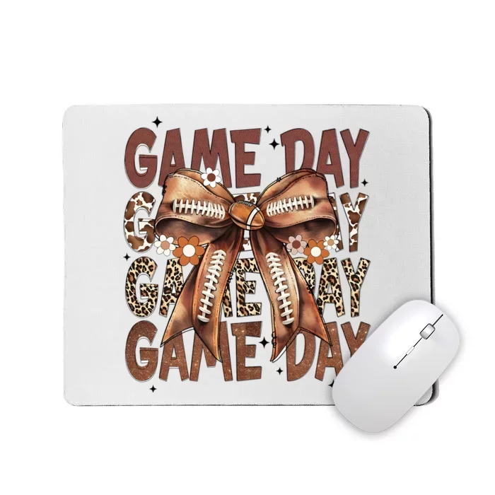 Coquette Bow Floral Football Season Mousepad