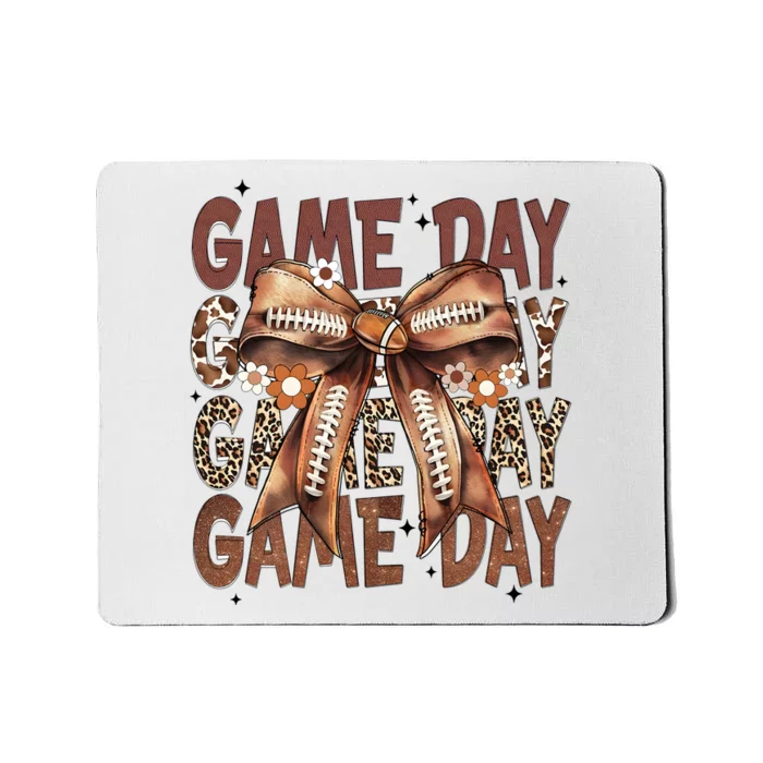 Coquette Bow Floral Football Season Mousepad