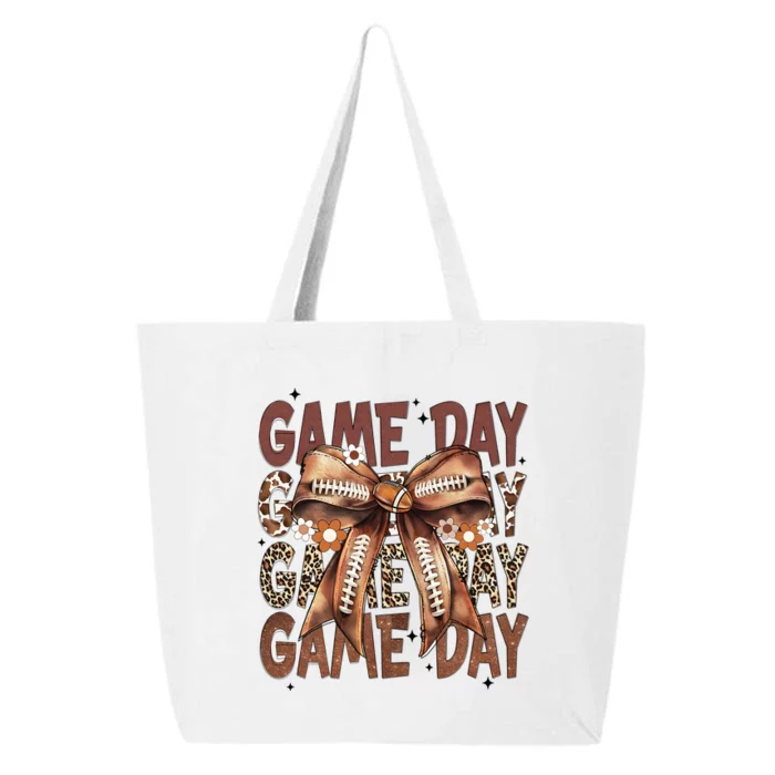 Coquette Bow Floral Football Season 25L Jumbo Tote