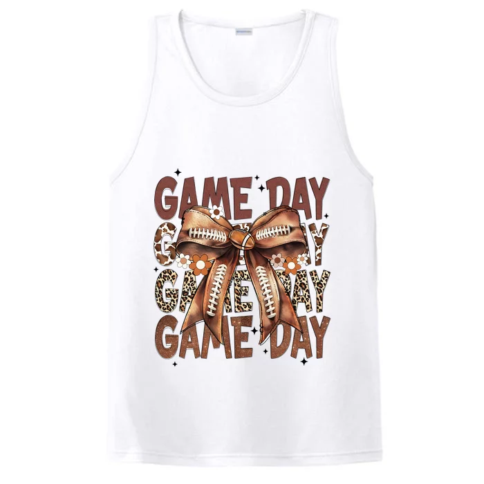 Coquette Bow Floral Football Season Performance Tank