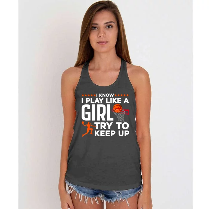 Cool Basketball For Girl Women College Basketball Team Coach Women's Knotted Racerback Tank