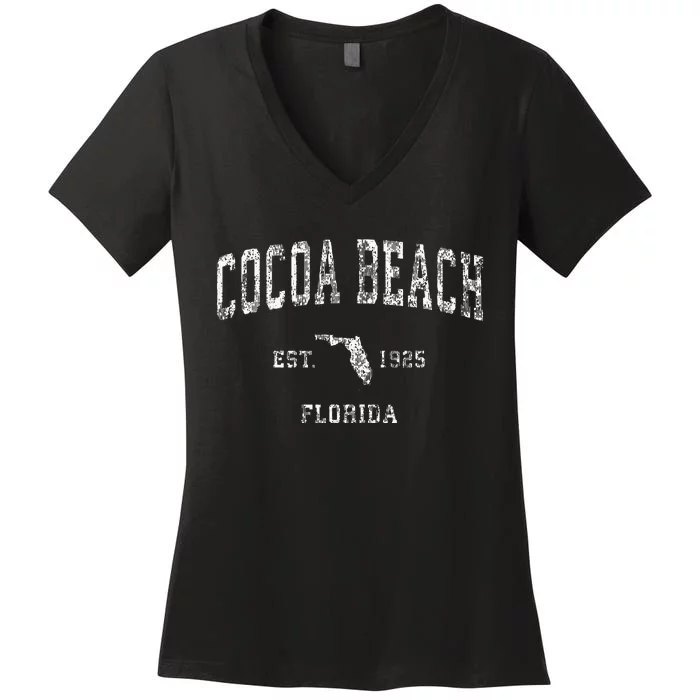 Cocoa Beach Florida Fl Vintage Women's V-Neck T-Shirt