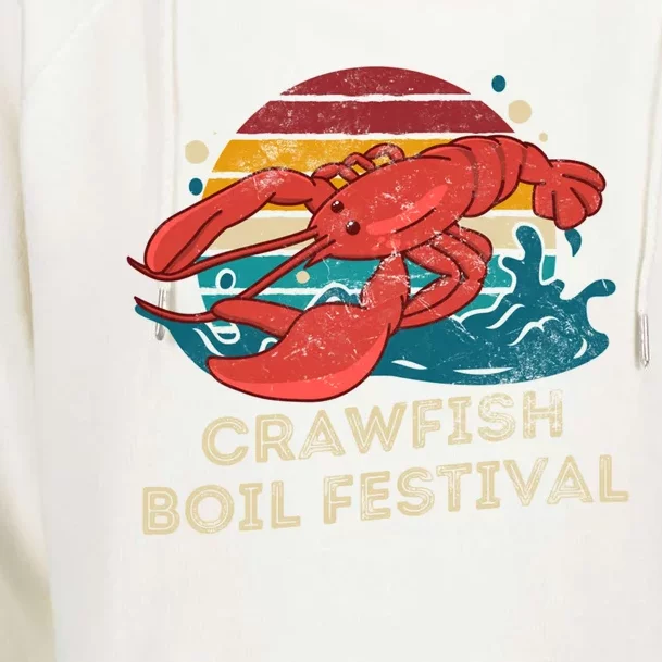 Crawfish Boil Festival Funny Crawfish Season Retro Crawfish Gift Womens Funnel Neck Pullover Hood