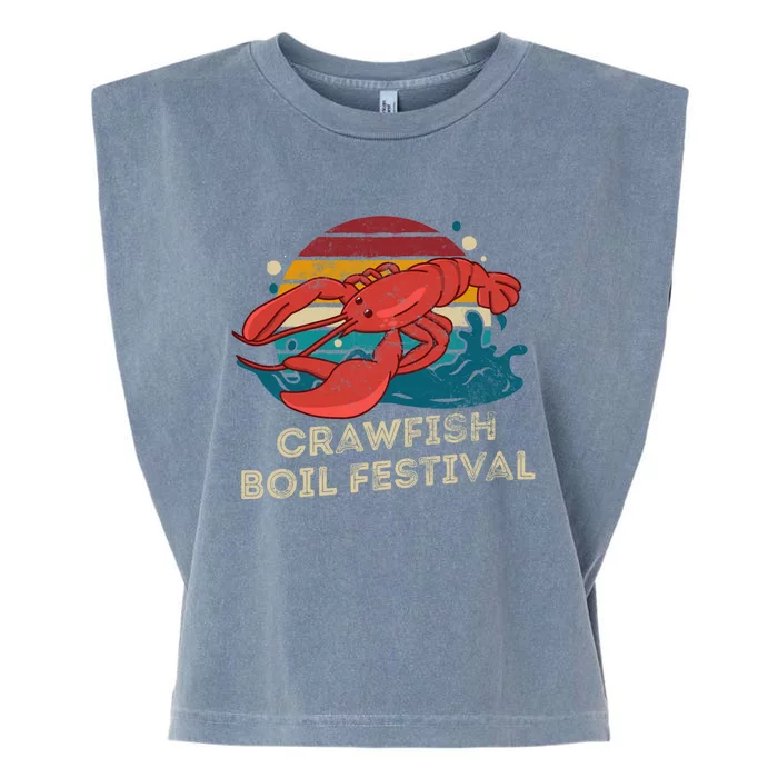 Crawfish Boil Festival Funny Crawfish Season Retro Crawfish Gift Garment-Dyed Women's Muscle Tee