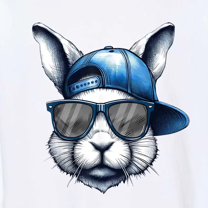 Cool Bunny Face Happy Easter Garment-Dyed Sweatshirt