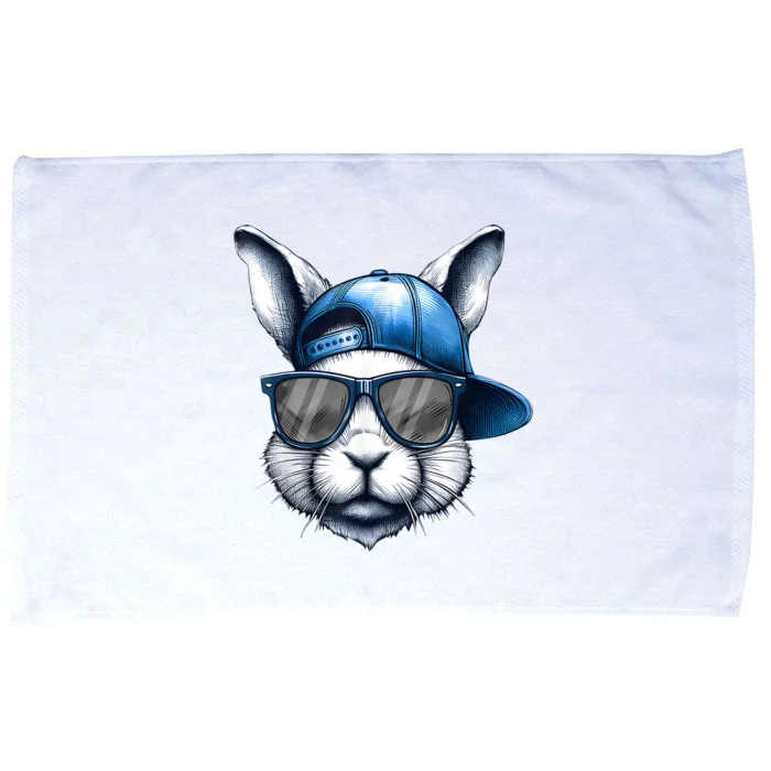 Cool Bunny Face Happy Easter Microfiber Hand Towel