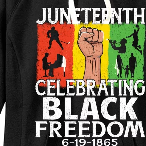 Celebrating Black Freedom 1865 Black History Juneteenth Blm Gift Women's Fleece Hoodie