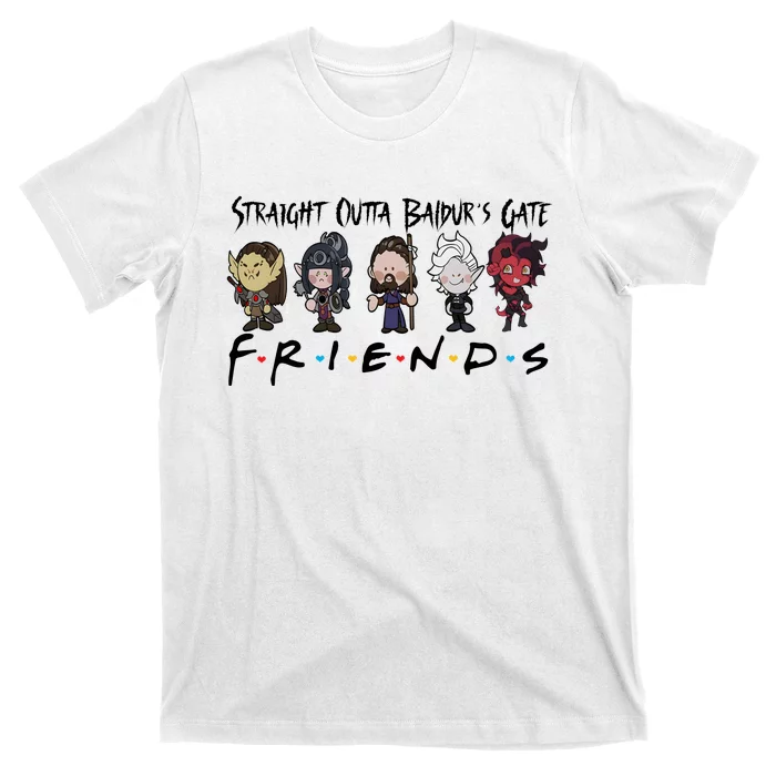 Chibi Baldur Gate 3 Friends Adventure Cute Game Lover Gamer T-Shirt