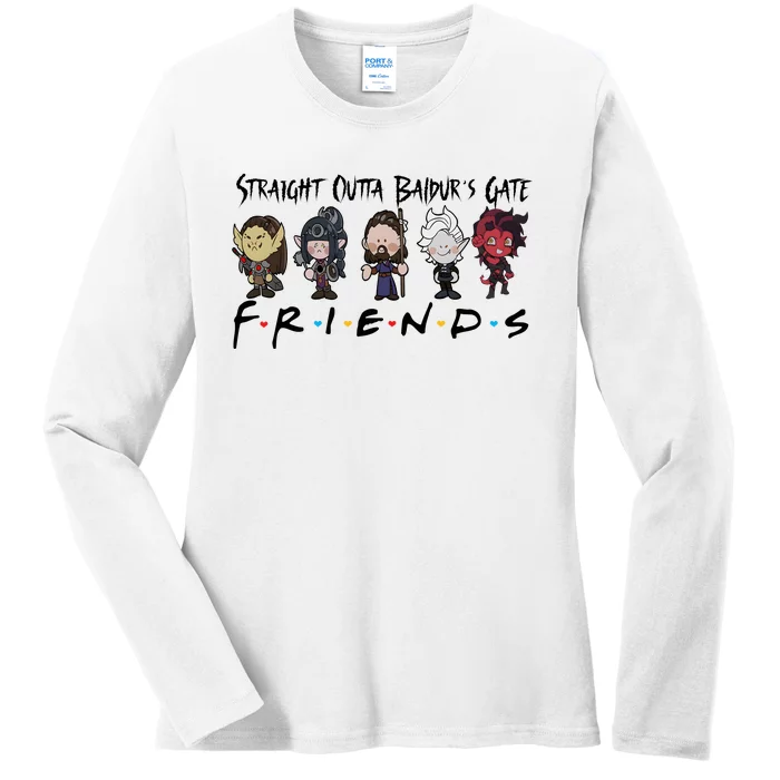 Chibi Baldur Gate 3 Friends Adventure Cute Game Lover Gamer Ladies Long Sleeve Shirt