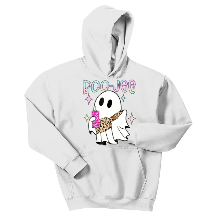 Cute Boo Ghost Spooky Funny Halloween Costume Boujee Boo Jee Kids Hoodie