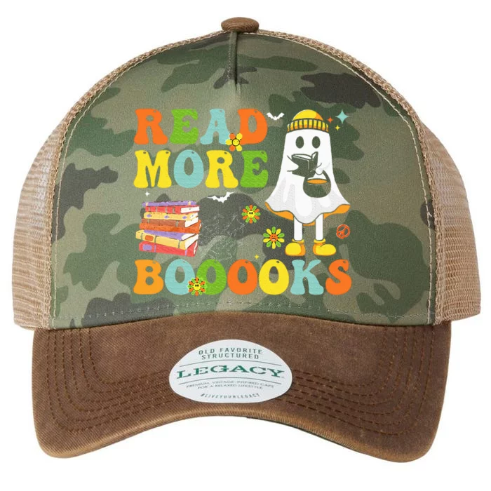 Cute Booooks Ghost Read More Books Funny Teacher Halloween Legacy Tie Dye Trucker Hat