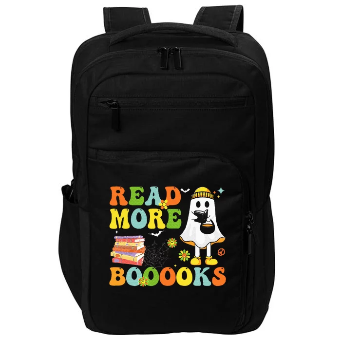 Cute Booooks Ghost Read More Books Funny Teacher Halloween Impact Tech Backpack