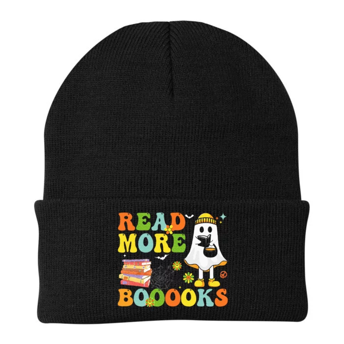 Cute Booooks Ghost Read More Books Funny Teacher Halloween Knit Cap Winter Beanie