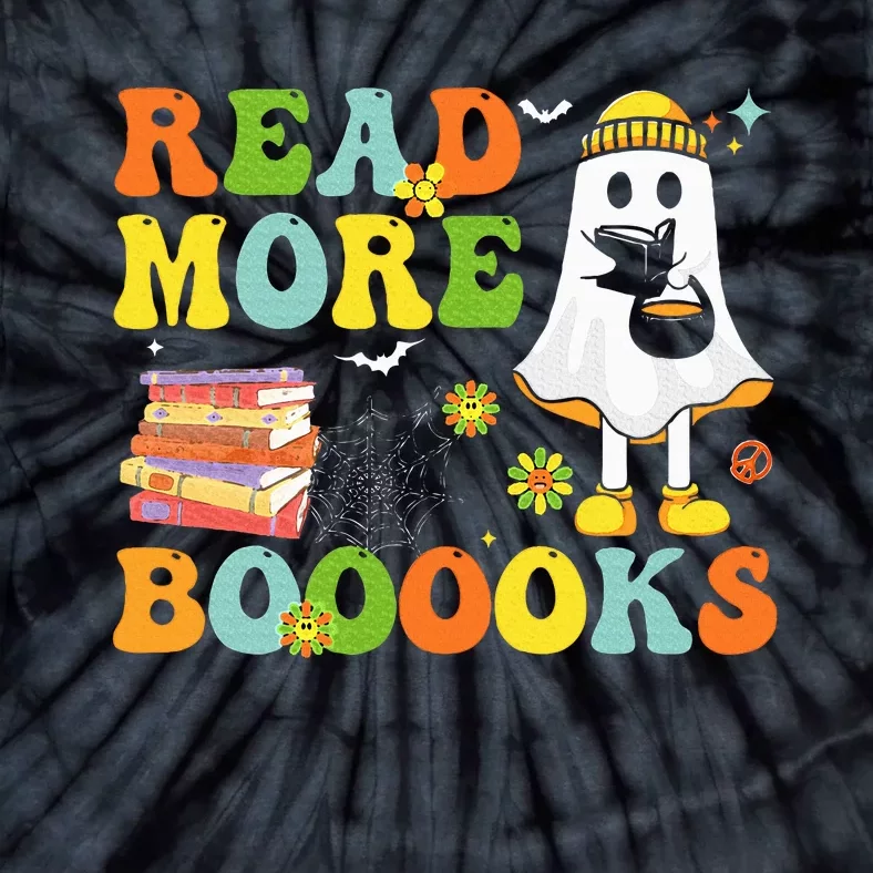 Cute Booooks Ghost Read More Books Funny Teacher Halloween Tie-Dye T-Shirt