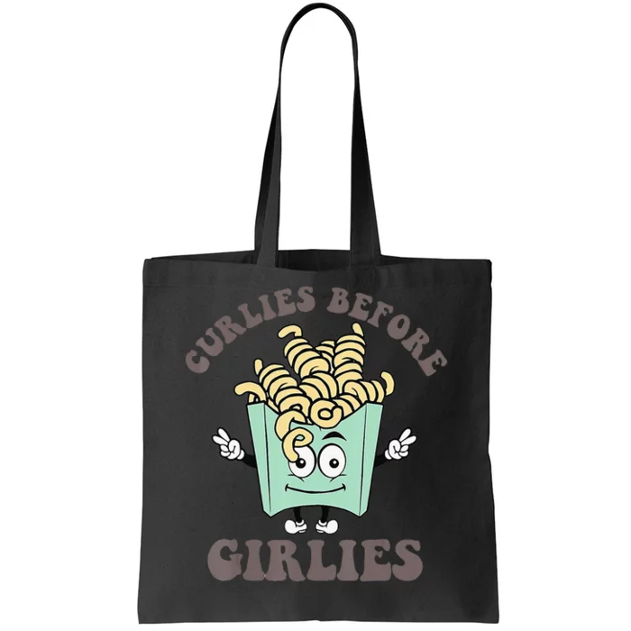 Curlies Before Girlies Funny Valentine's Day Tote Bag