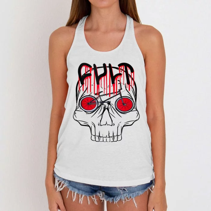 Cult Bmx Gift For Outdoor Lover Women's Knotted Racerback Tank