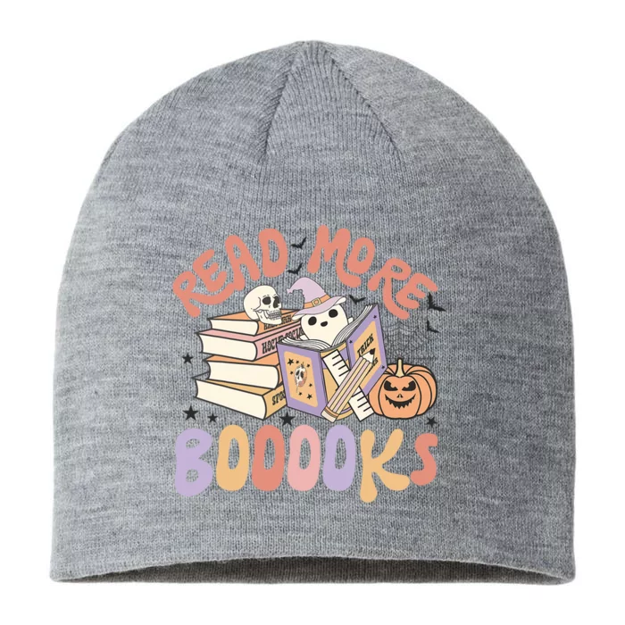 Cute Booooks Ghost Read More Books Funny Teacher Halloween 8 1/2in Sustainable Knit Beanie