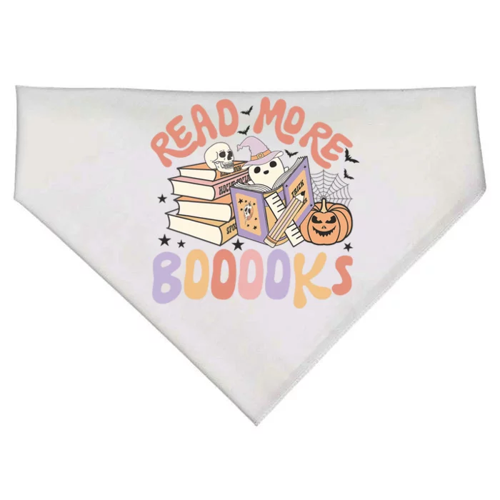 Cute Booooks Ghost Read More Books Funny Teacher Halloween USA-Made Doggie Bandana