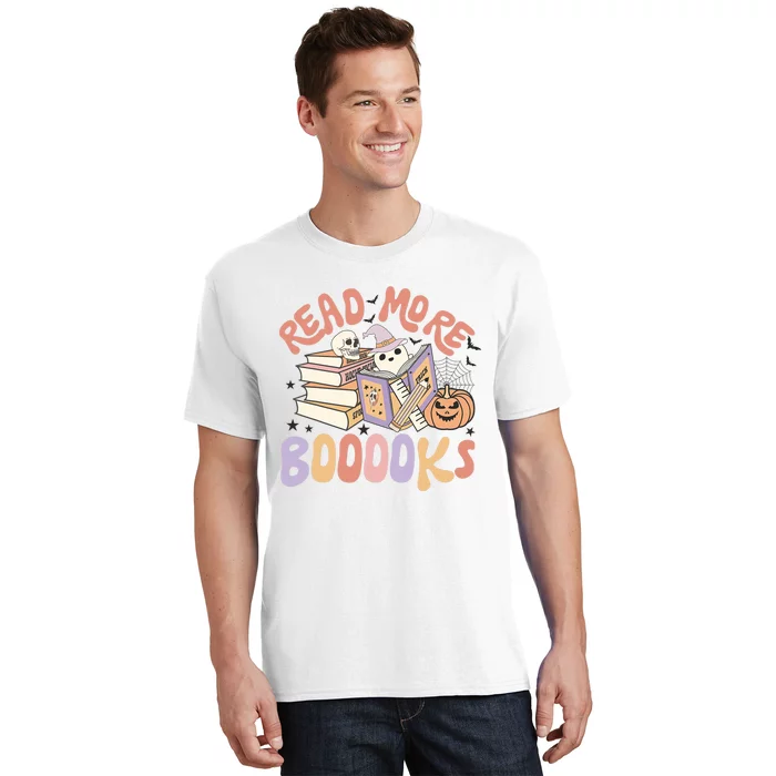 Cute Booooks Ghost Read More Books Funny Teacher Halloween T-Shirt