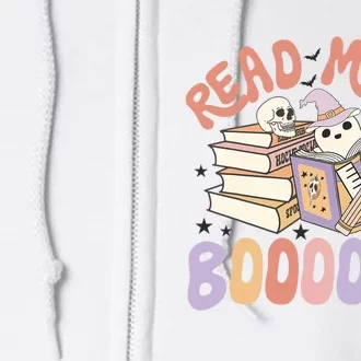 Cute Booooks Ghost Read More Books Funny Teacher Halloween Full Zip Hoodie