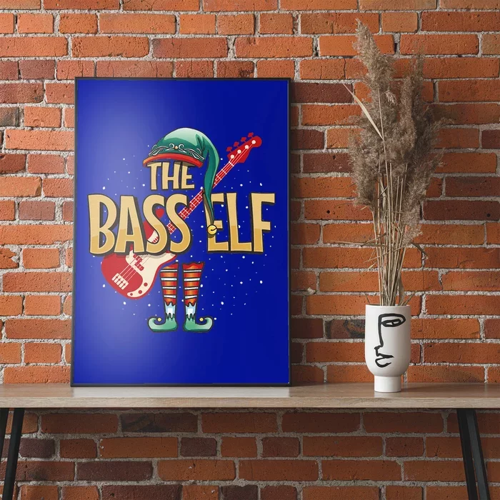 Christmas Bass Guitar Elf For Bassist Musician Poster