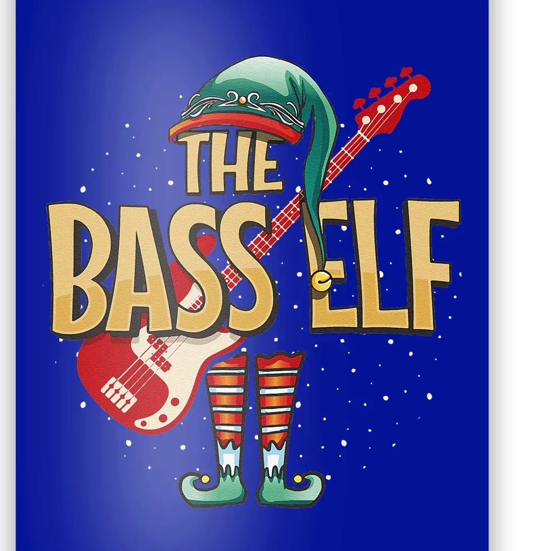 Christmas Bass Guitar Elf For Bassist Musician Poster