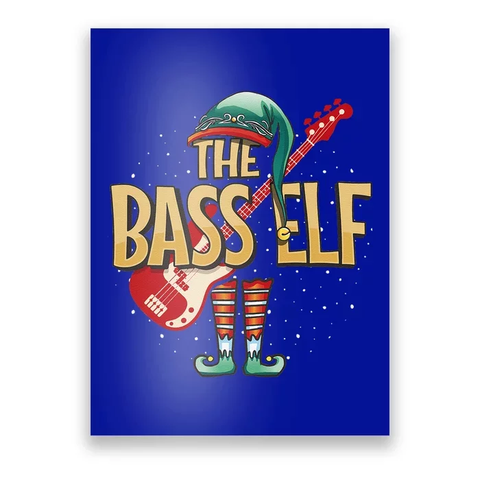 Christmas Bass Guitar Elf For Bassist Musician Poster