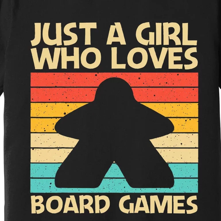 Cool Board Game Art For Girl Board Gamer Meeple Lovers Premium T-Shirt