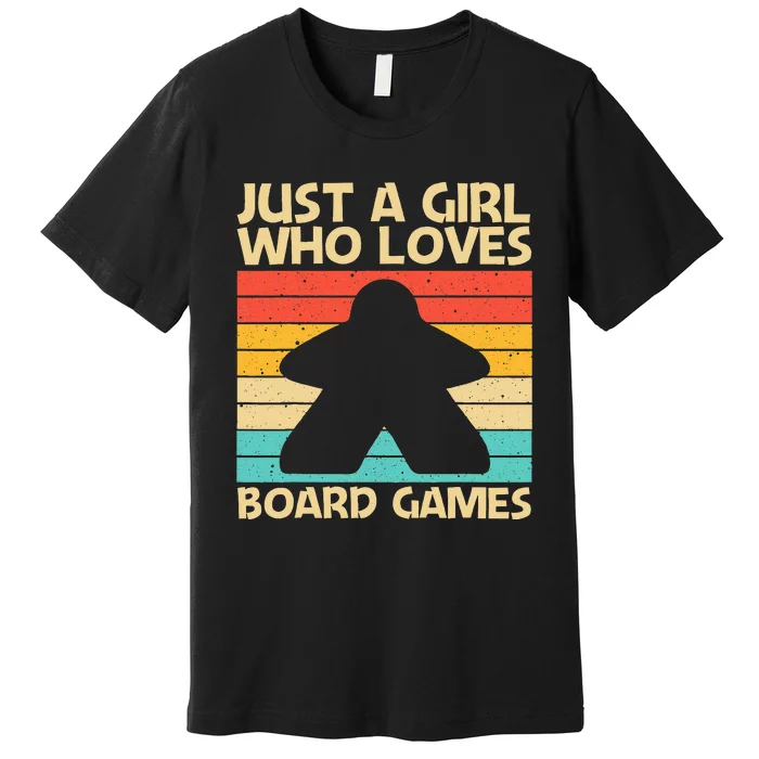 Cool Board Game Art For Girl Board Gamer Meeple Lovers Premium T-Shirt