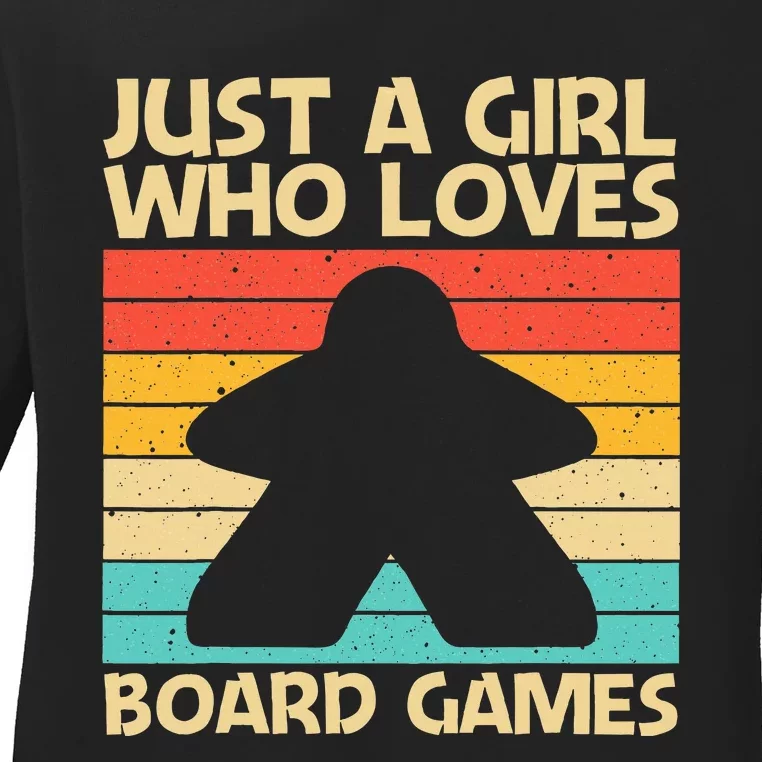 Cool Board Game Art For Girl Board Gamer Meeple Lovers Ladies Long Sleeve Shirt