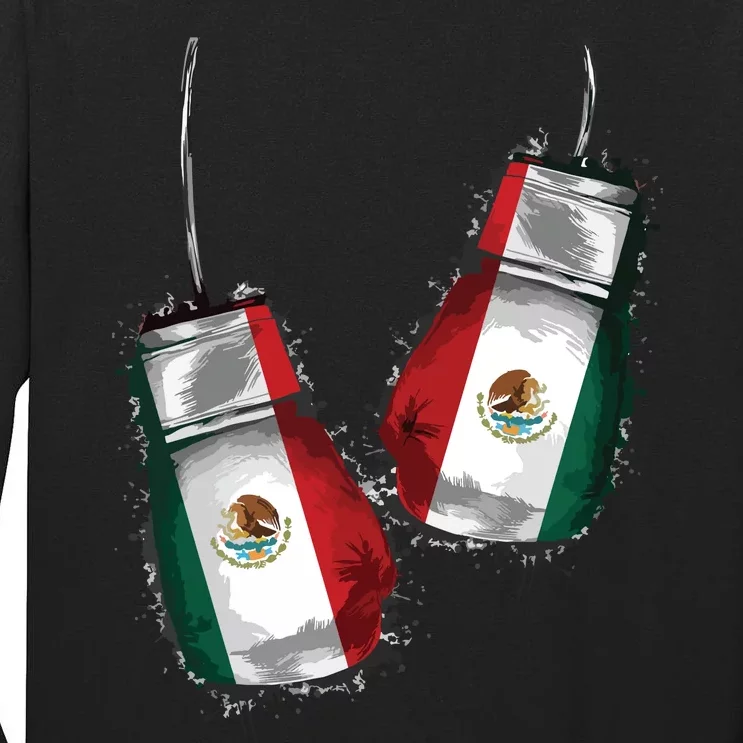 Chicano Boxers Gear Fans Mexican Flag Gloves Mexico Boxing Tall Long Sleeve T-Shirt