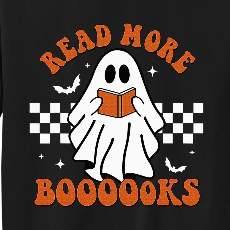 Cute Booooks Ghost Read More Books Funny Teacher Halloween Tall Sweatshirt