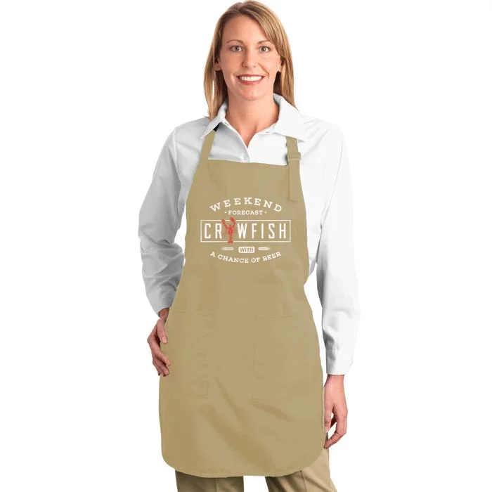 Crawfish Boil Gift Weekend Forecast Cajun And Beer Party Meaningful Gift Full-Length Apron With Pocket