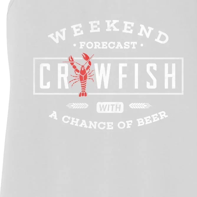 Crawfish Boil Gift Weekend Forecast Cajun And Beer Party Meaningful Gift Women's Racerback Tank