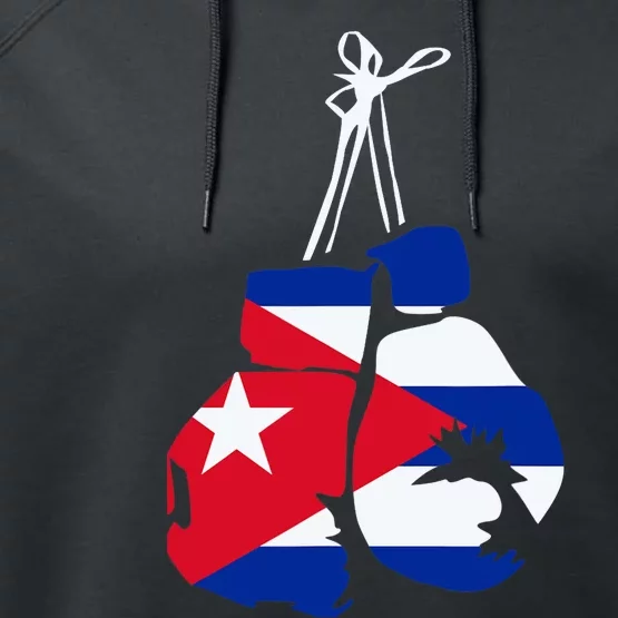 Cuban Boxing Gloves Cuban Flag For Cuba Boxing Fans Performance Fleece Hoodie