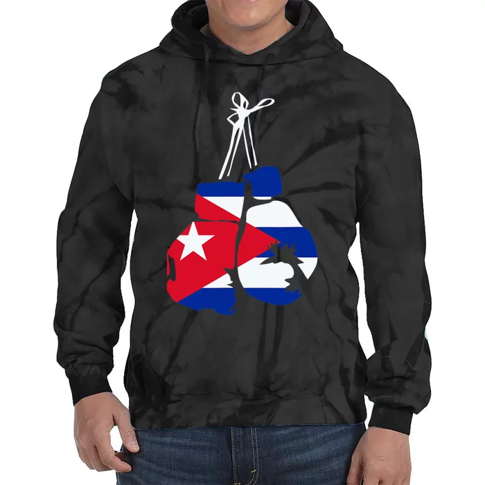 Cuban Boxing Gloves Cuban Flag For Cuba Boxing Fans Tie Dye Hoodie