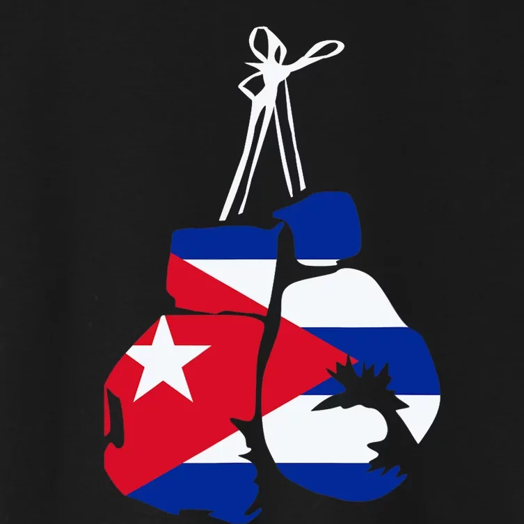 Cuban Boxing Gloves Cuban Flag For Cuba Boxing Fans Women's Crop Top Tee