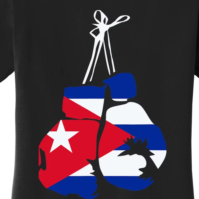 Cuban Boxing Gloves Cuban Flag For Cuba Boxing Fans Women's T-Shirt