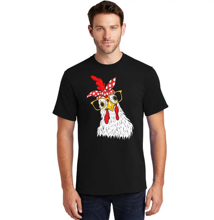 Chicken Bandana Girl Poultry Owner Rancher Farmer Backyard Tall T-Shirt