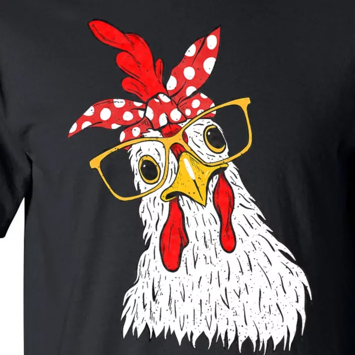 Chicken Bandana Girl Poultry Owner Rancher Farmer Backyard Tall T-Shirt