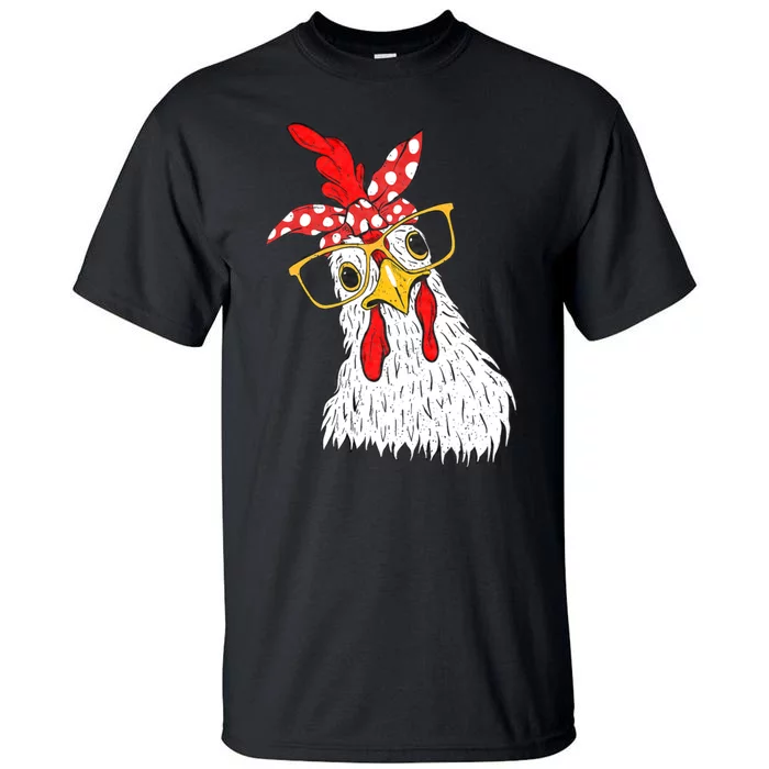 Chicken Bandana Girl Poultry Owner Rancher Farmer Backyard Tall T-Shirt