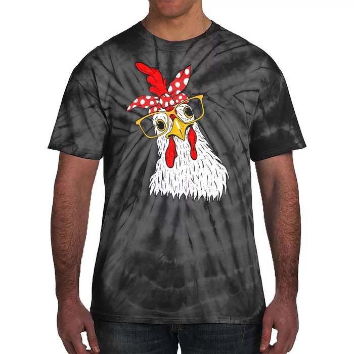 Chicken Bandana Girl Poultry Owner Rancher Farmer Backyard Tie-Dye T-Shirt