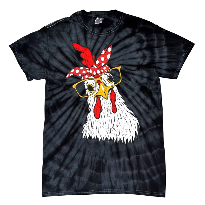 Chicken Bandana Girl Poultry Owner Rancher Farmer Backyard Tie-Dye T-Shirt