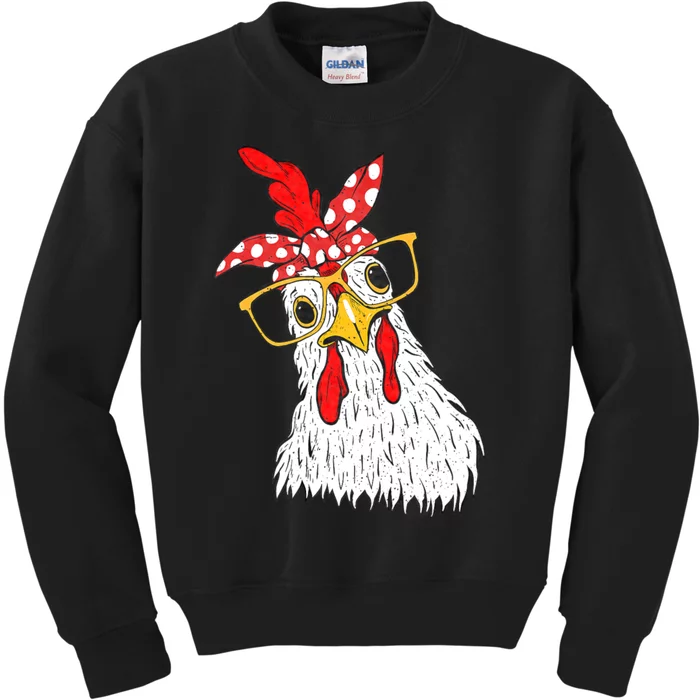 Chicken Bandana Girl Poultry Owner Rancher Farmer Backyard Kids Sweatshirt