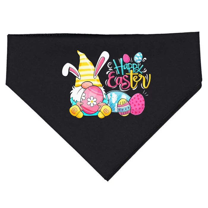 Cute Bunny Gnome Egg Hunting Spring Easter USA-Made Doggie Bandana