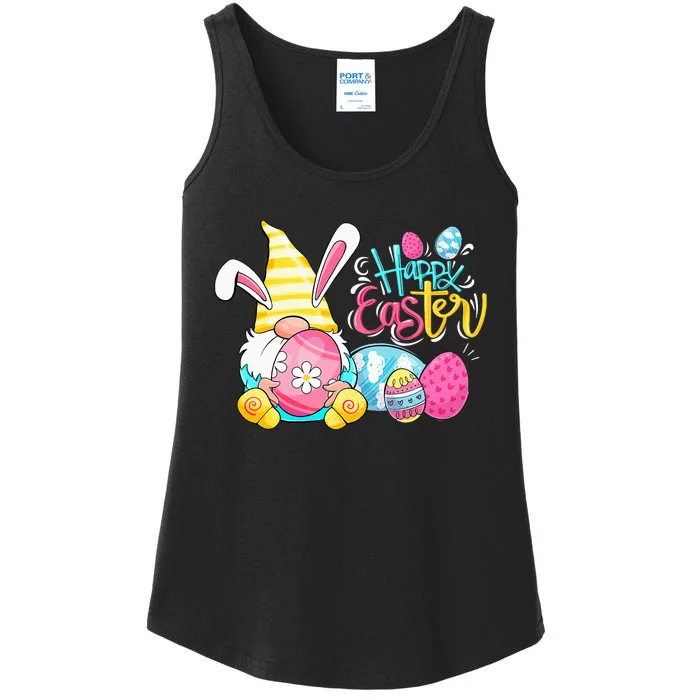 Cute Bunny Gnome Egg Hunting Spring Easter Ladies Essential Tank