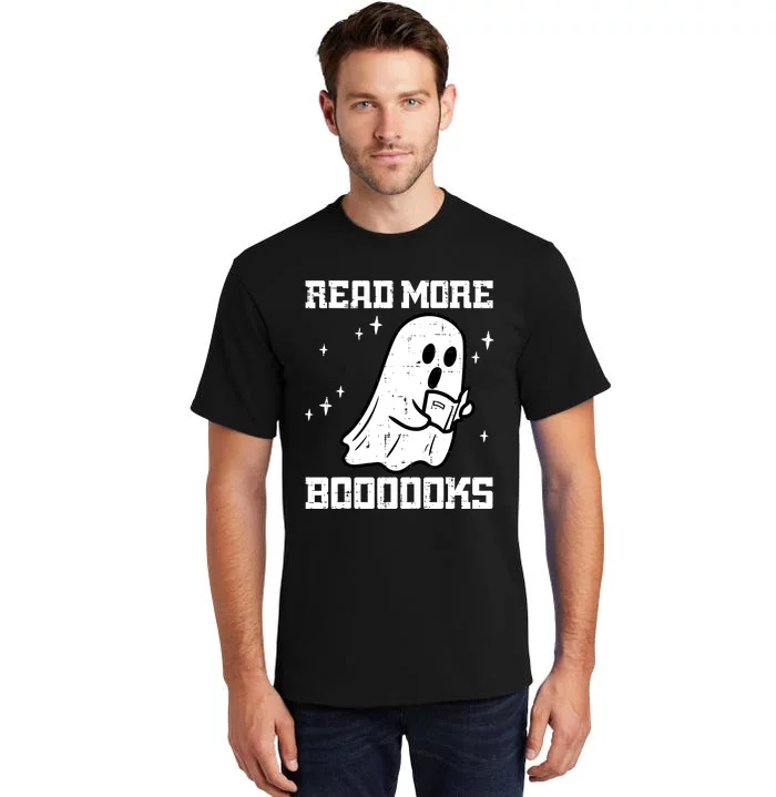 Cute Booooks Ghost Read More Books Funny Teacher Tall T-Shirt