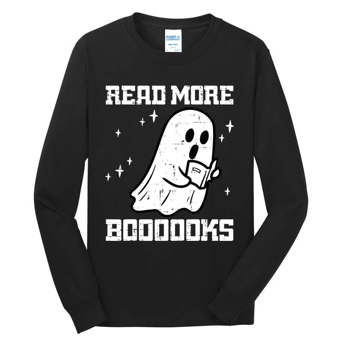 Cute Booooks Ghost Read More Books Funny Teacher Tall Long Sleeve T-Shirt