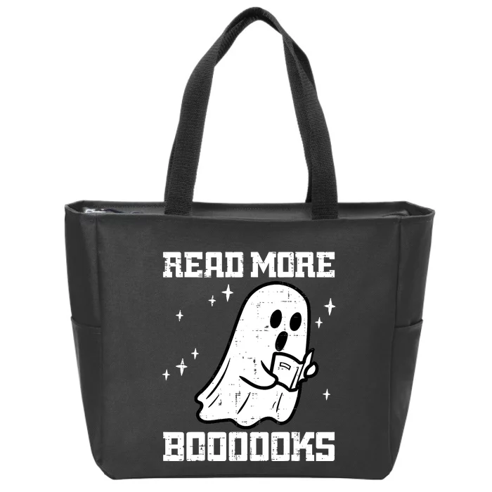 Cute Booooks Ghost Read More Books Funny Teacher Zip Tote Bag